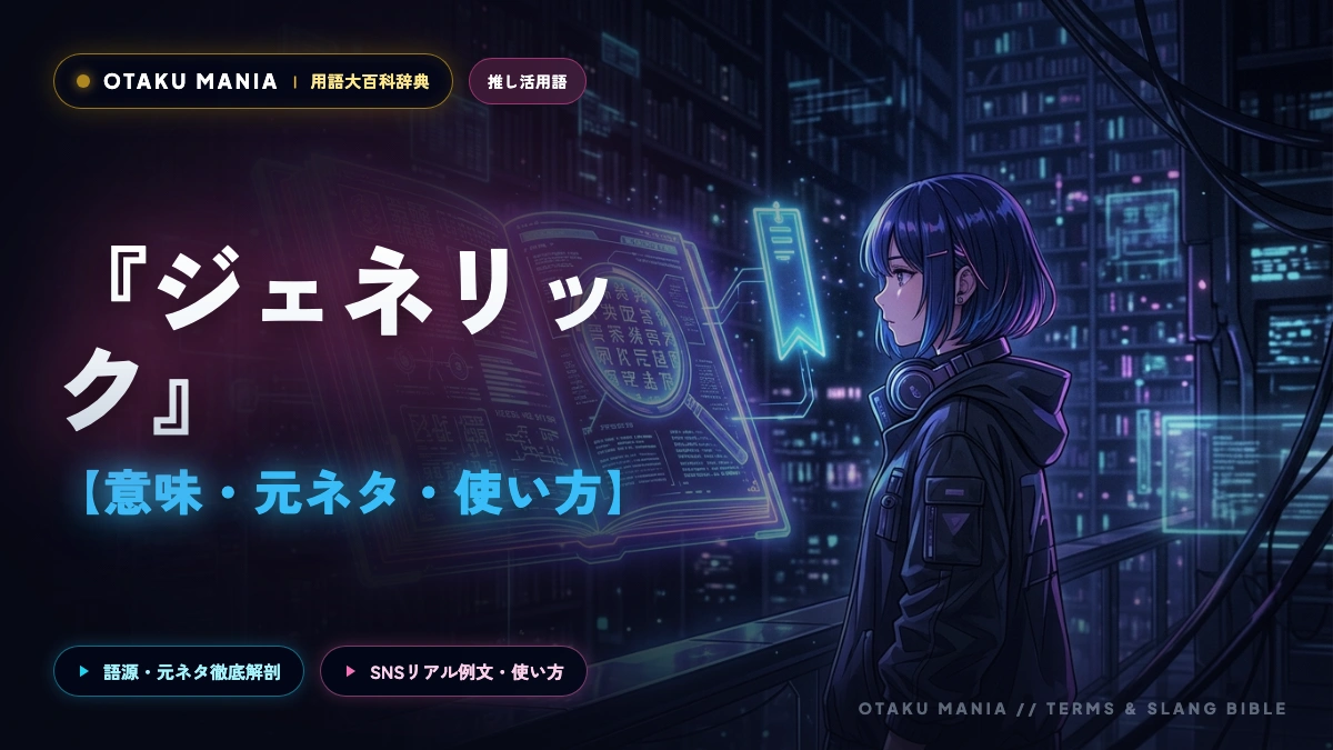 推しや作品の面影を追うオタク用語ジェネリックの本当の意味