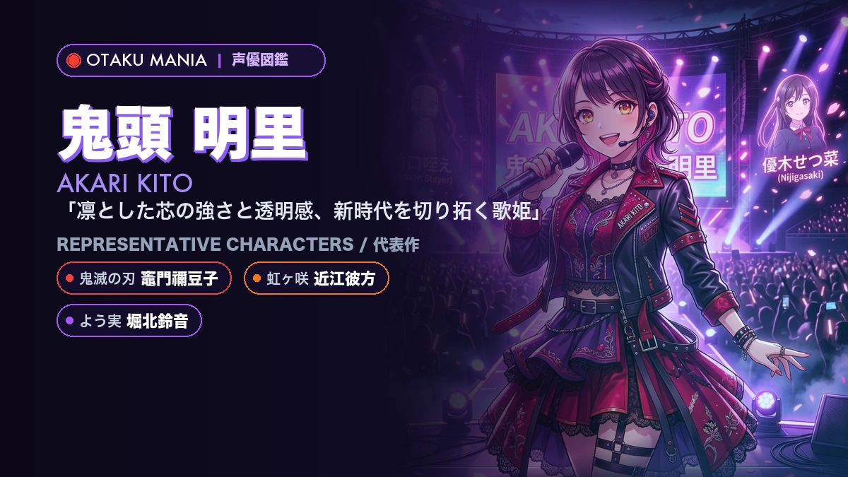 【鬼頭明里】禰豆子や彼方の代表作キャラ！『鬼滅の刃』『ニジガク』