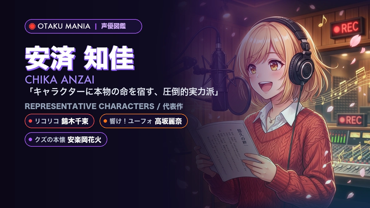 【安済知佳】錦木千束や高坂麗奈！『リコリコ』『ユーフォ』代表作