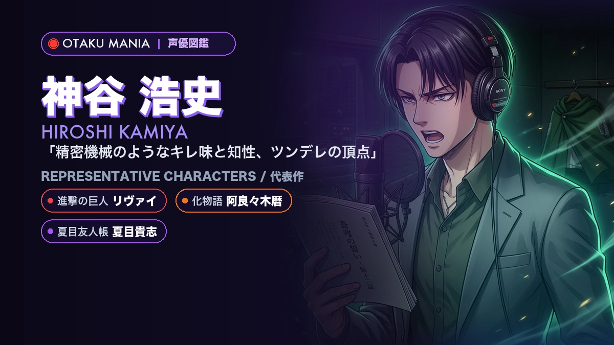 【神谷浩史】リヴァイや阿良々木暦！『進撃の巨人』の代表作