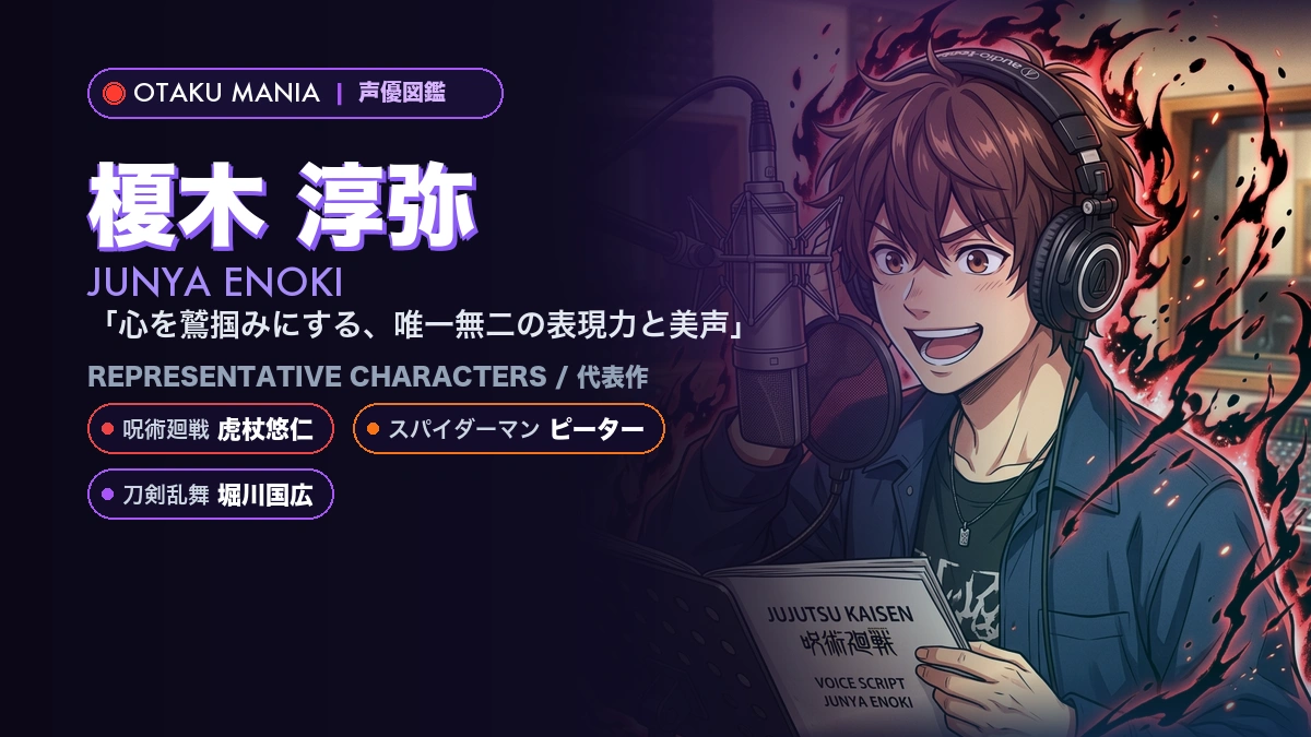 【榎木淳弥】虎杖悠仁やピーター！『呪術廻戦』の代表作キャラ