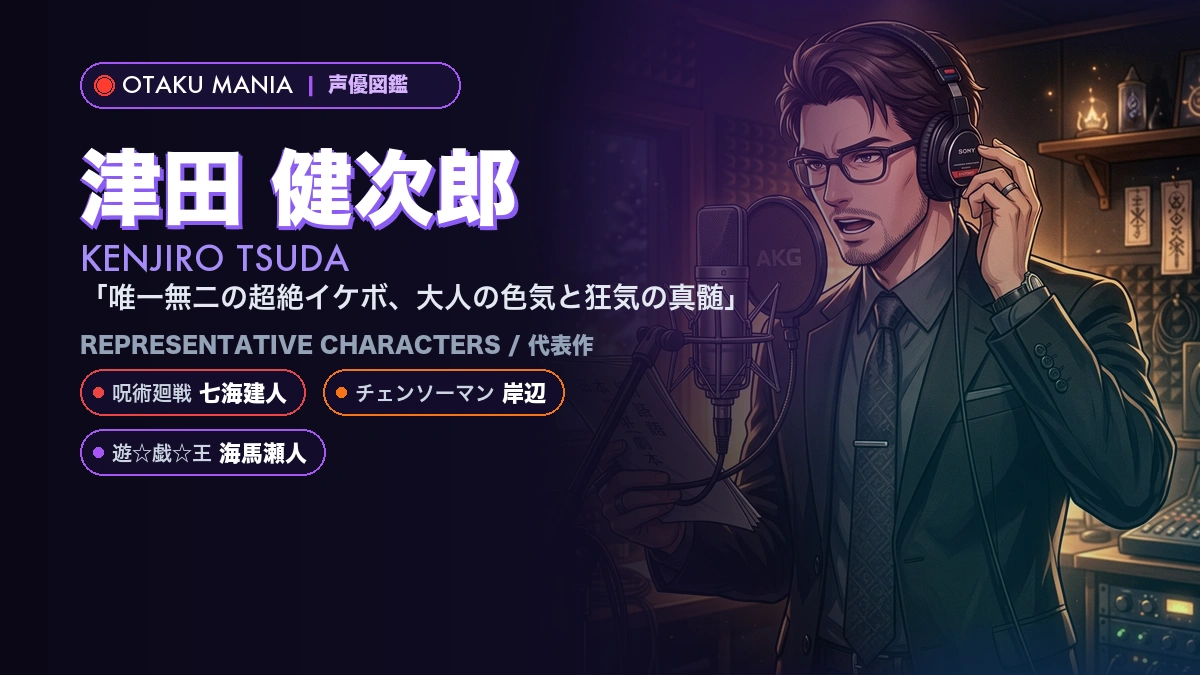 【津田健次郎】海馬や七海建人の代表作！『遊戯王』『呪術廻戦』