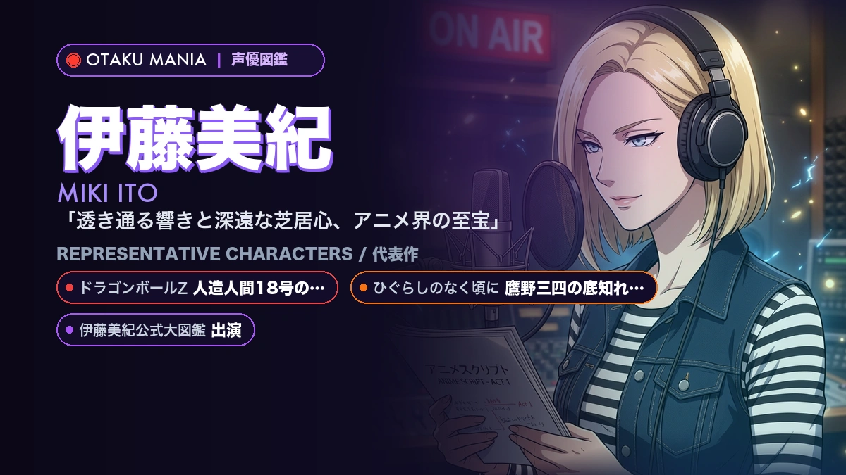 【伊藤美紀】人造人間18号のクールや人気キャラ代表作！『ドラゴン