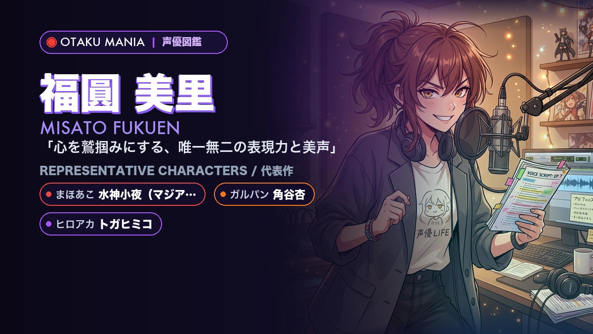 【福圓美里】水神小夜や角谷杏の代表作！『まほあこ』『ガルパン』