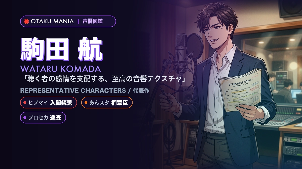 【駒田航】入間銃兎や椚章臣！『ヒプマイ』『あんスタ』代表作