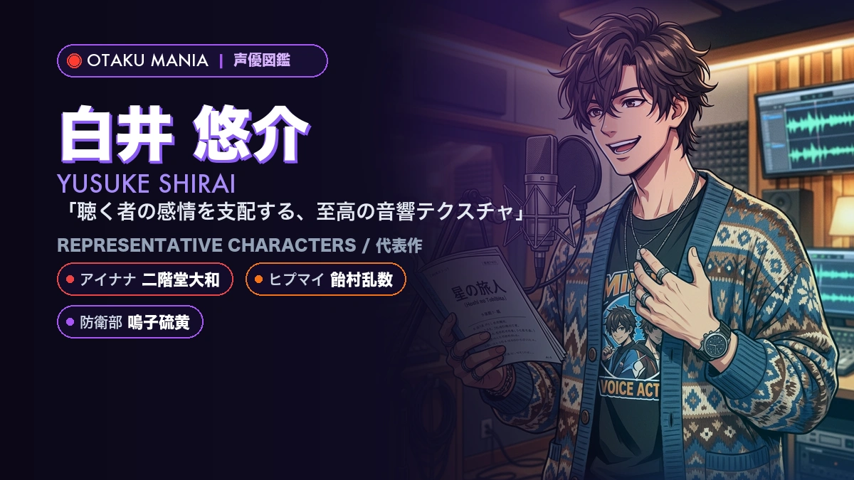 【白井悠介】二階堂大和や飴村乱数！『アイナナ』『ヒプマイ』代表作