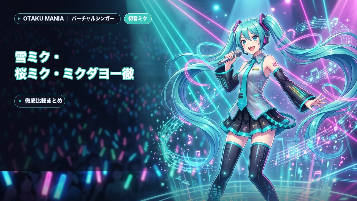 【初音ミク派生キャラ一覧】雪ミク・桜ミク・ミクダヨー完全解読