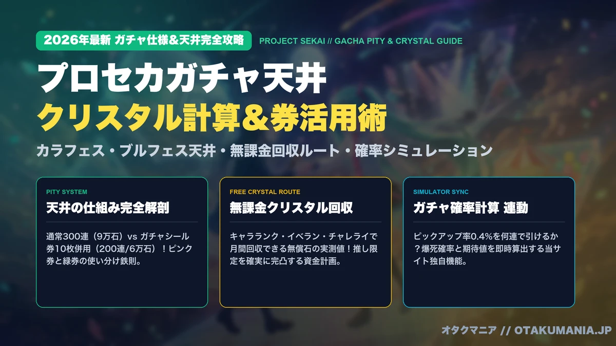 【プロセカ】ガチャ天井の仕組み＆無課金クリスタル最速回収攻略バイブル