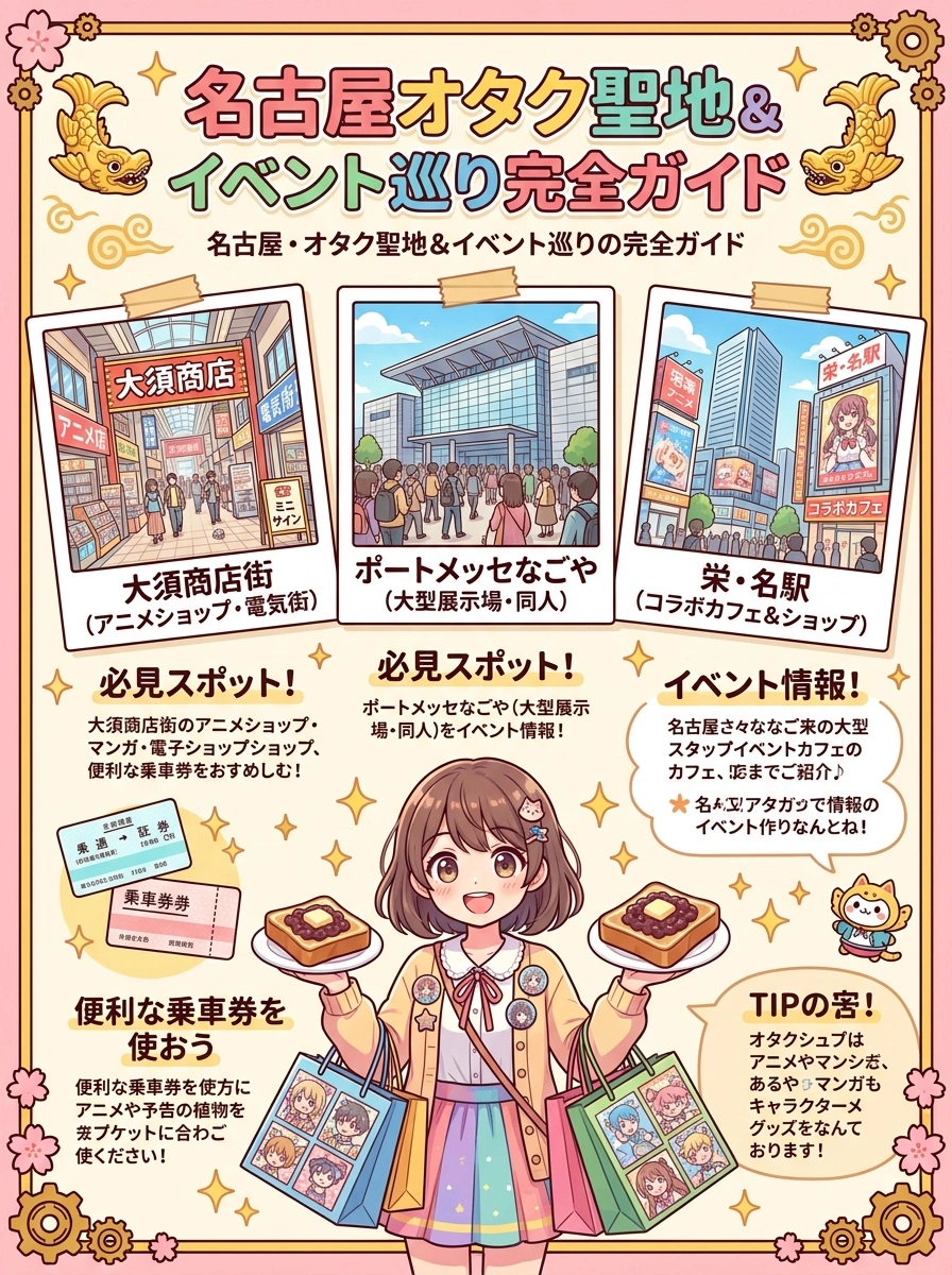 【2026最新】名古屋アニメ・オタクイベント一覧｜大須・WCSまとめの重要ポイント図解まとめ