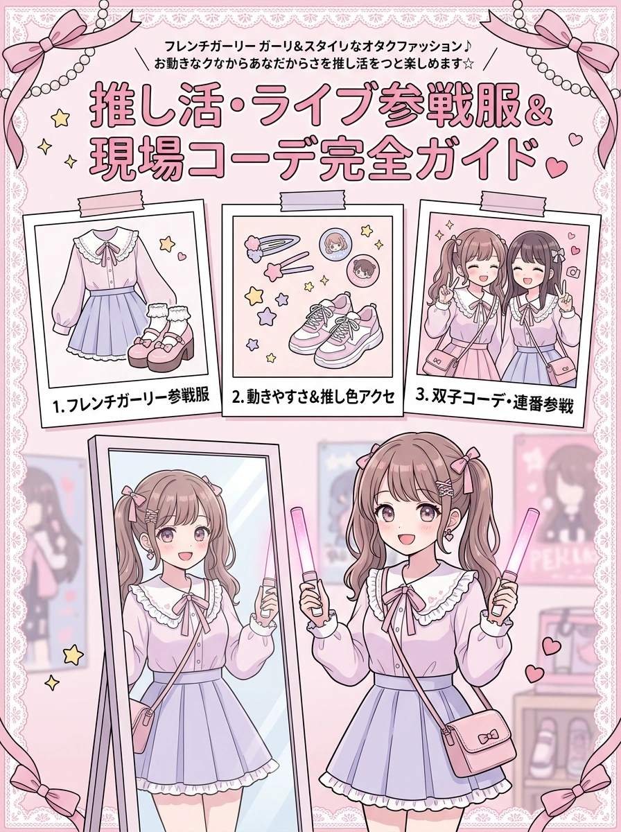 「参戦服」おすすめコーディネート術！季節別・会場マナーと失敗しない選び方の重要ポイント図解まとめ
