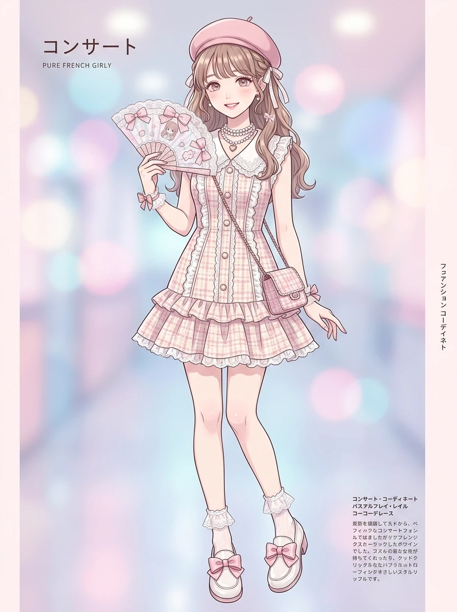 昼の現場参戦服（フレンチガーリー・ツイードワンピース）