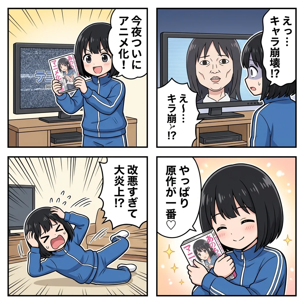 原作改変あるある4コマ漫画