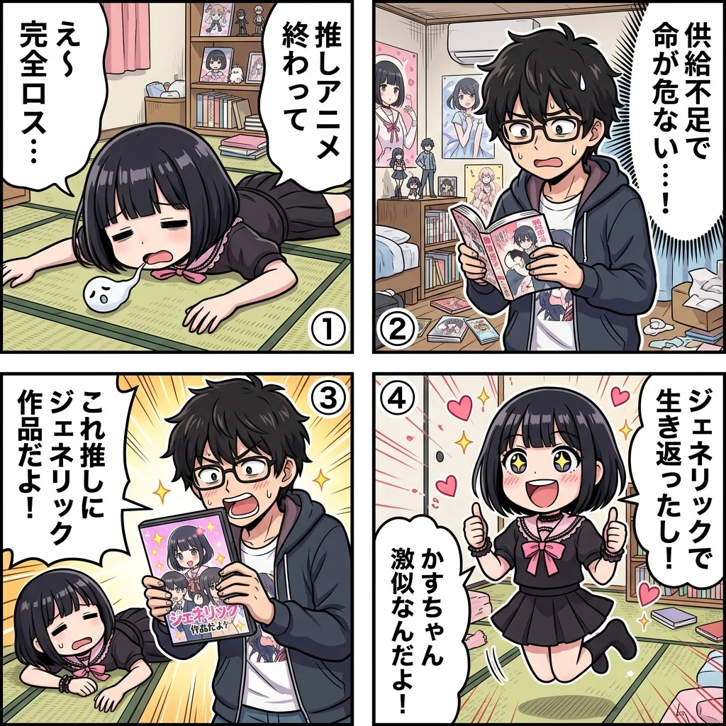 オタク用語ジェネリックの意味と使い方4コマ漫画