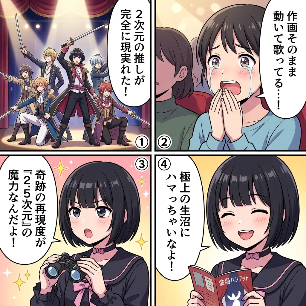 2.5次元ミュージカルの人気の理由と楽しみ方4コマ漫画