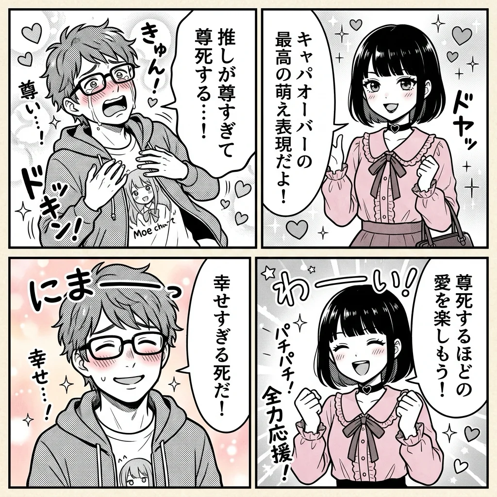 地雷系ファッション・病み心理のオタクあるある4コマ漫画