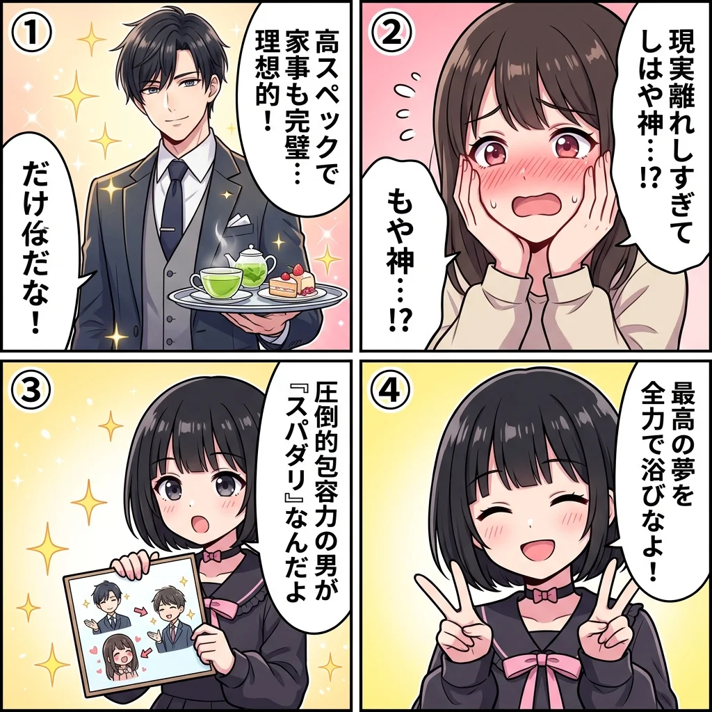 スパダリの意味と元ネタ・特徴や派生語4コマ漫画