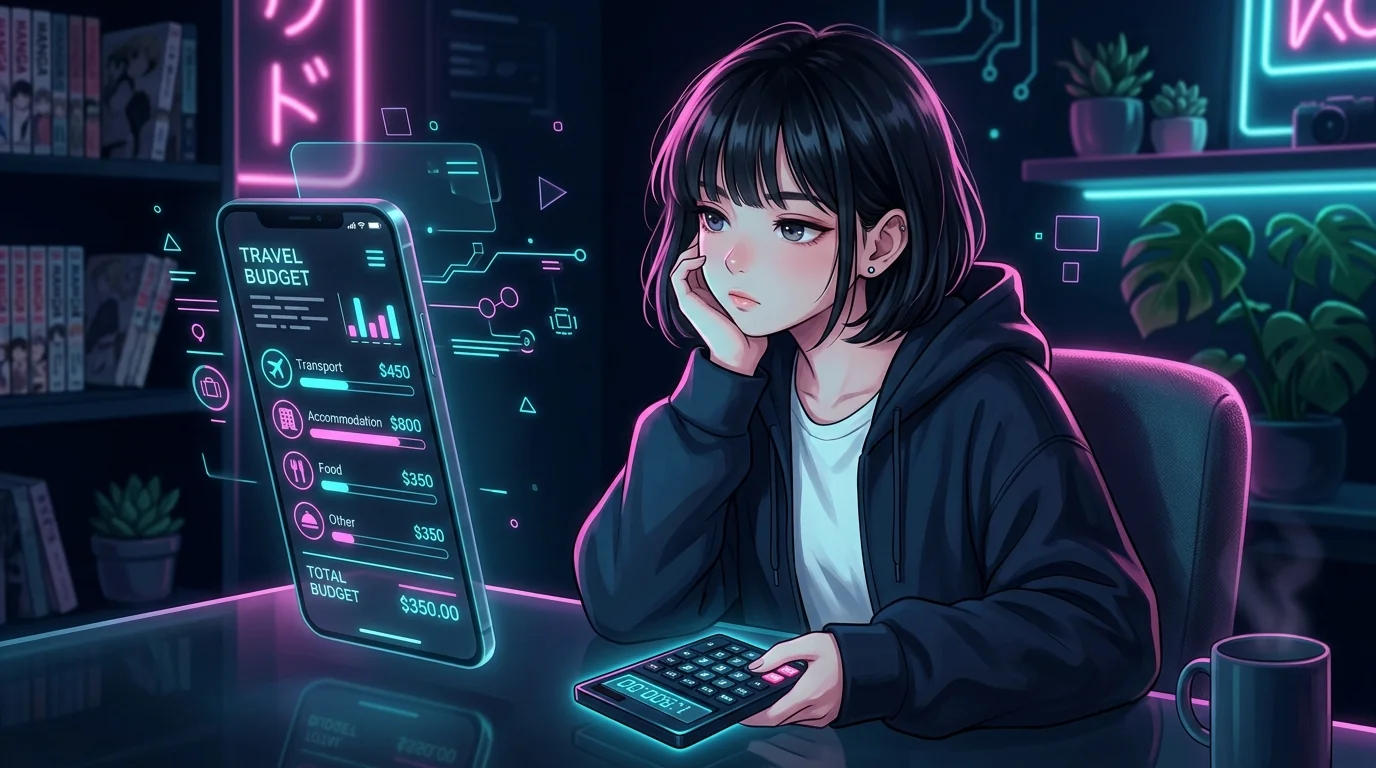 推し活の遠征費用の節約に悩む女の子