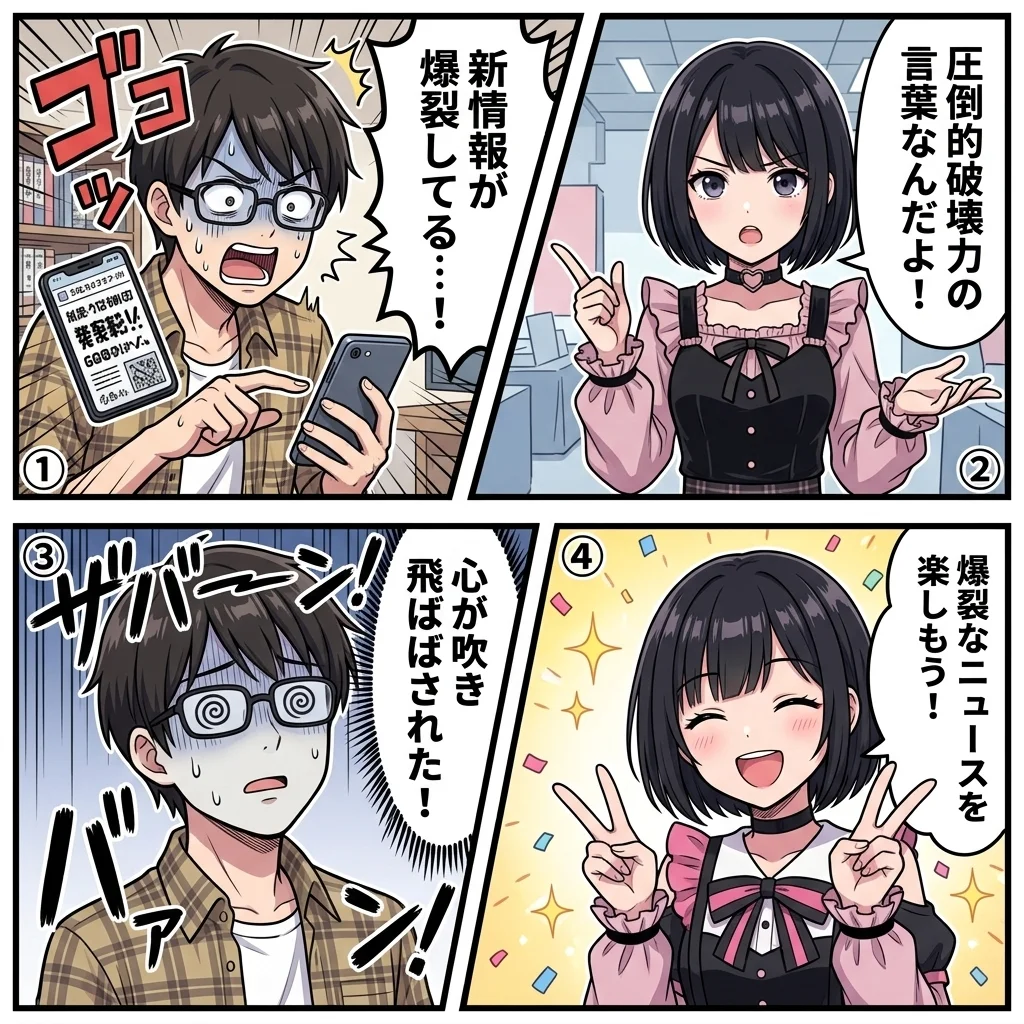 爆裂 意味 元ネタ 4コマ漫画