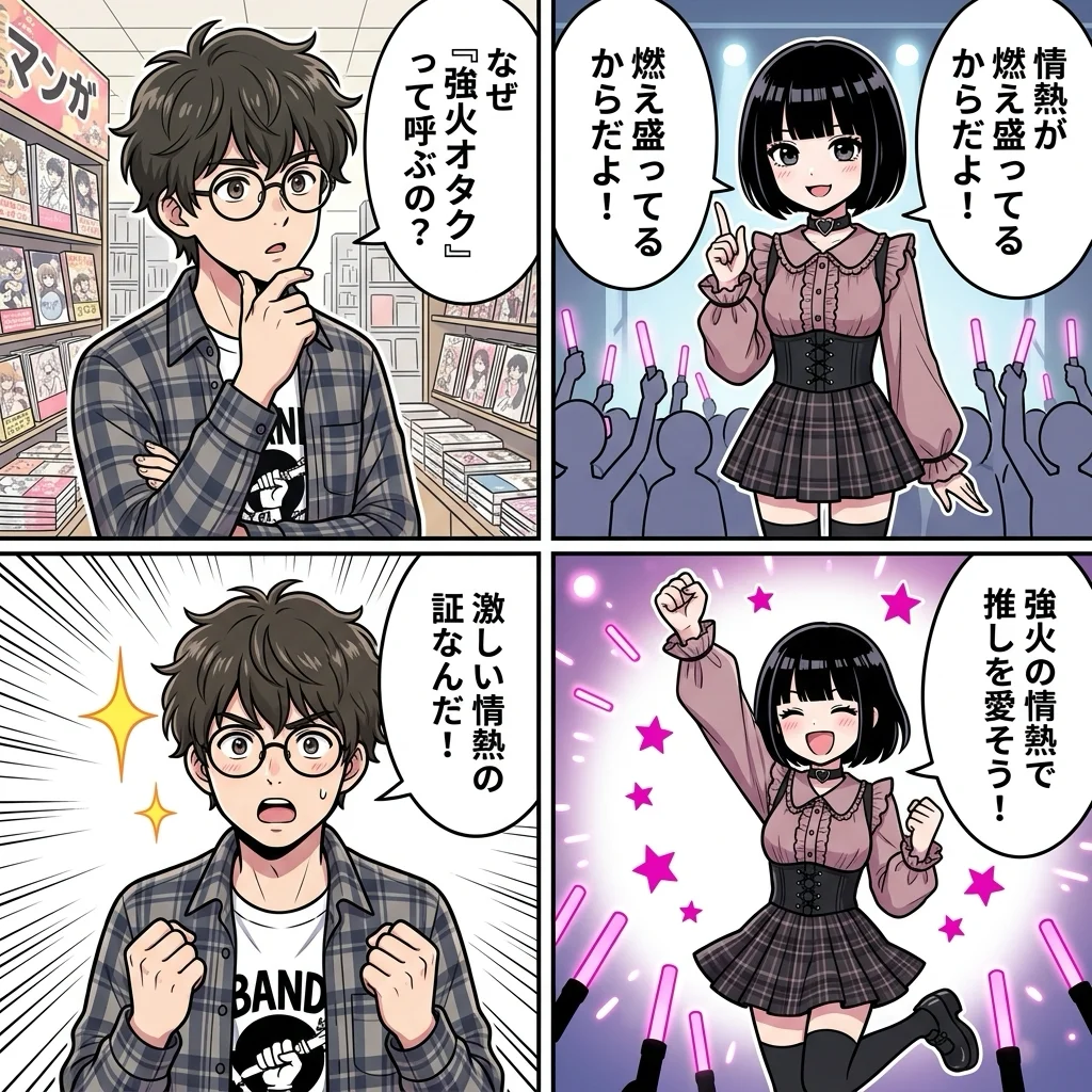 強火オタクのあるある4コマ漫画