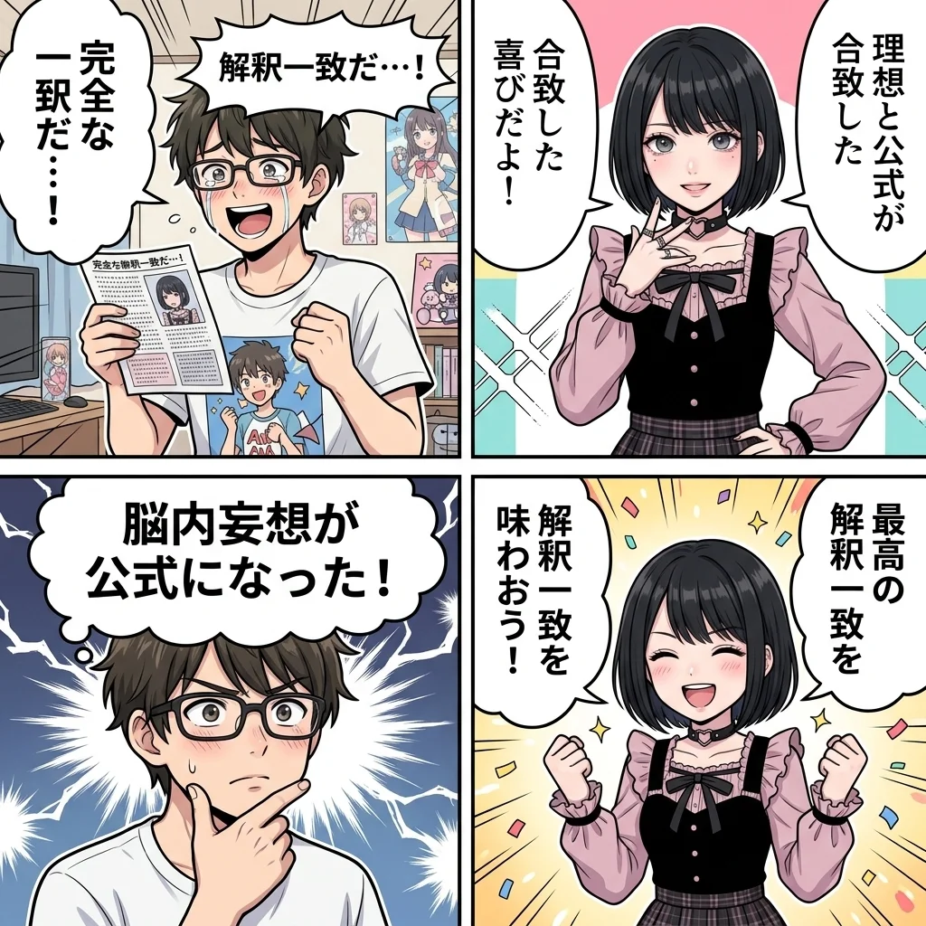 【4コマ漫画】解釈一致とは？