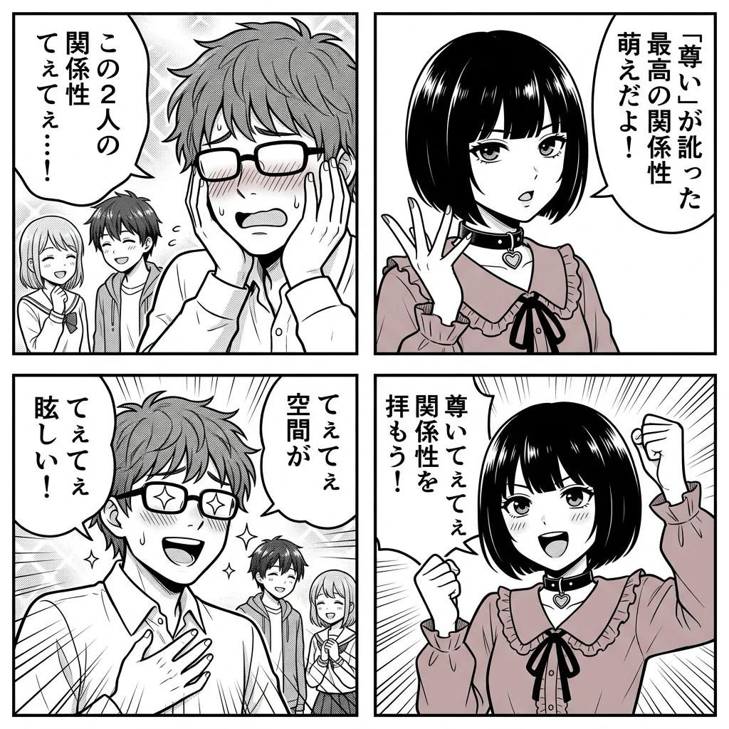 てぇてぇ 意味 4コマ漫画