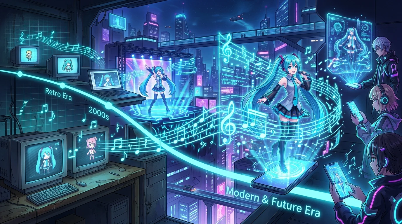 初音ミク ボカロ史19年 時代別の変遷イメージグラフィック