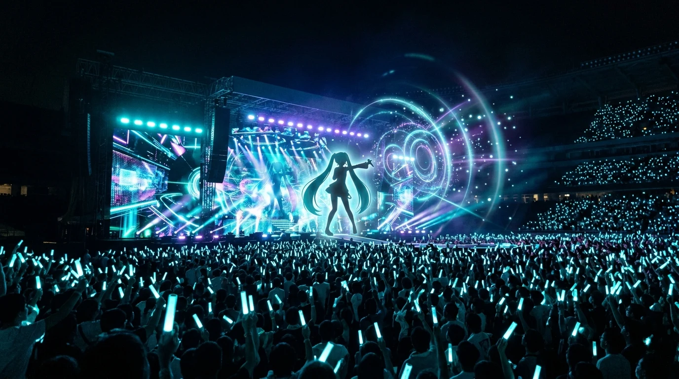 電子の歌姫 初音ミク ライブステージの名言エモーショナルイラスト