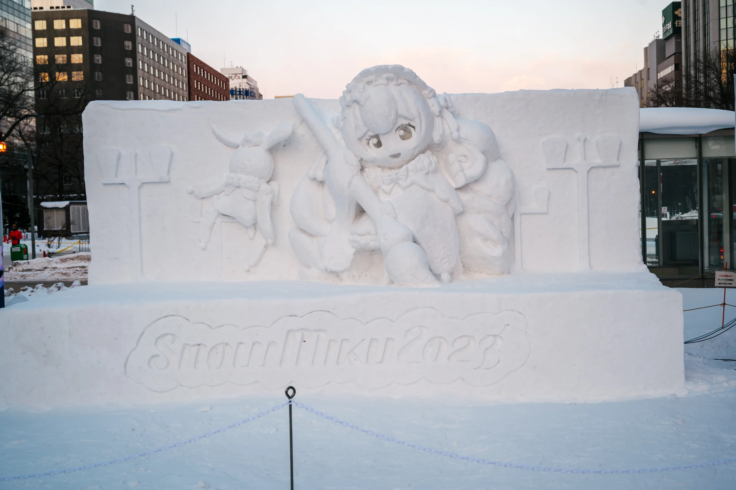 さっぽろ雪まつり会場に展示された実物の雪ミク大雪像