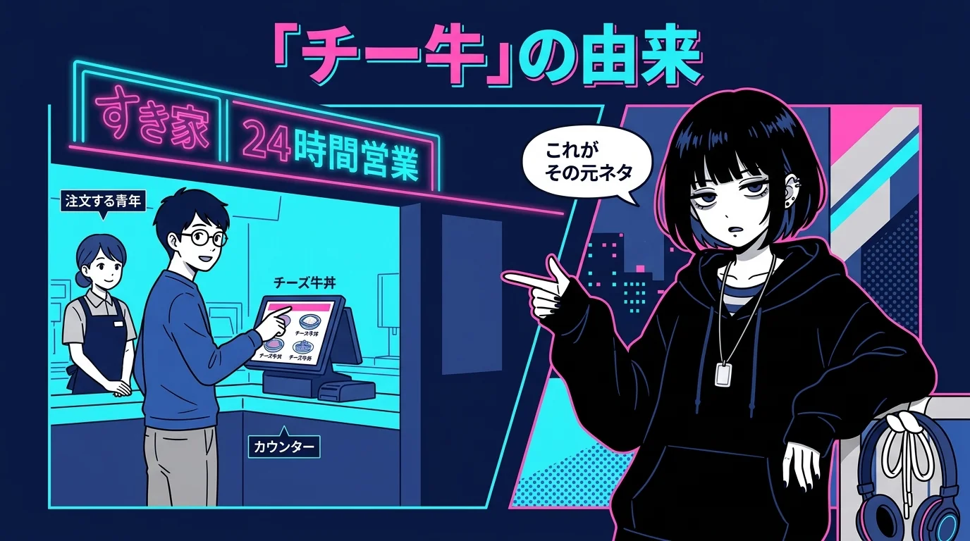 チー牛の由来とあのちゃんイラスト