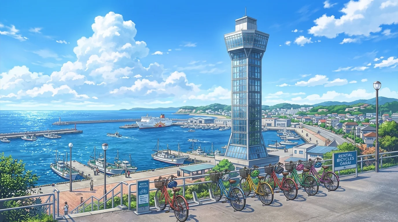 大洗マリンタワーと巡礼ルート