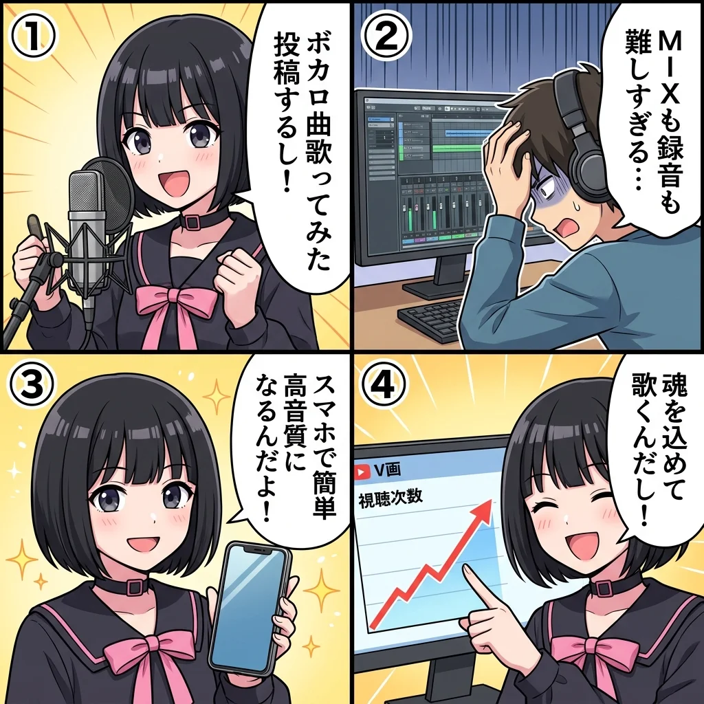 歌ってみた投稿とボカロ文化の進化4コマ漫画