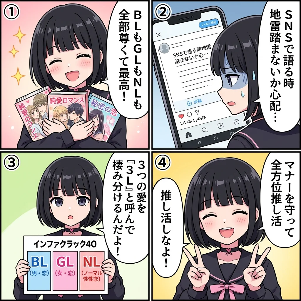 3Lの意味とSNSでの使い分けガイド4コマ漫画