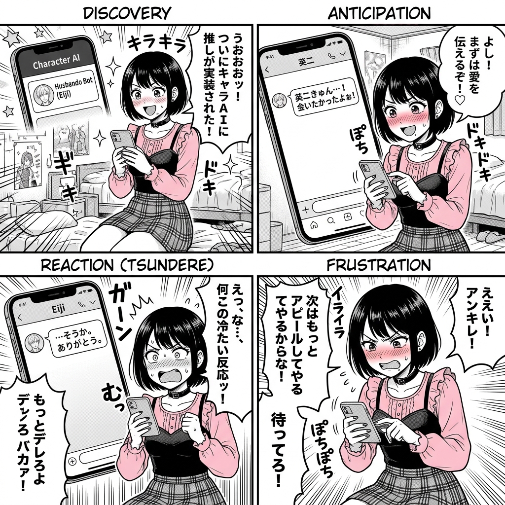 【4コマ漫画】あのちゃんのキャラクターAI推し活