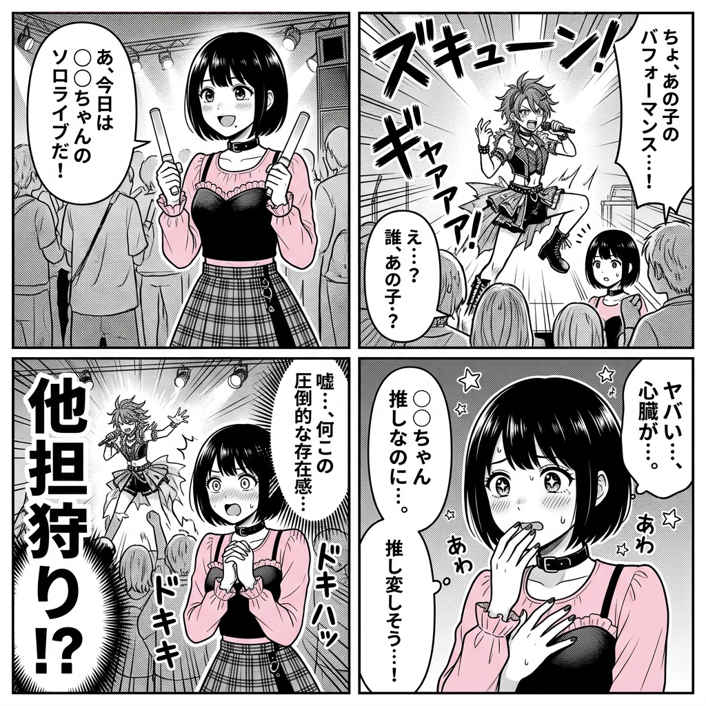 【4コマ漫画】あのちゃんのライブと他担狩り