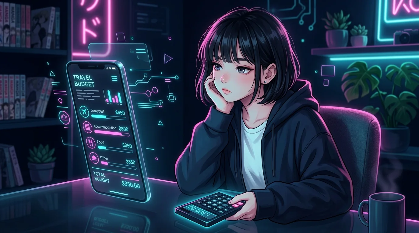 推し活の遠征費用の節約に悩む女の子
