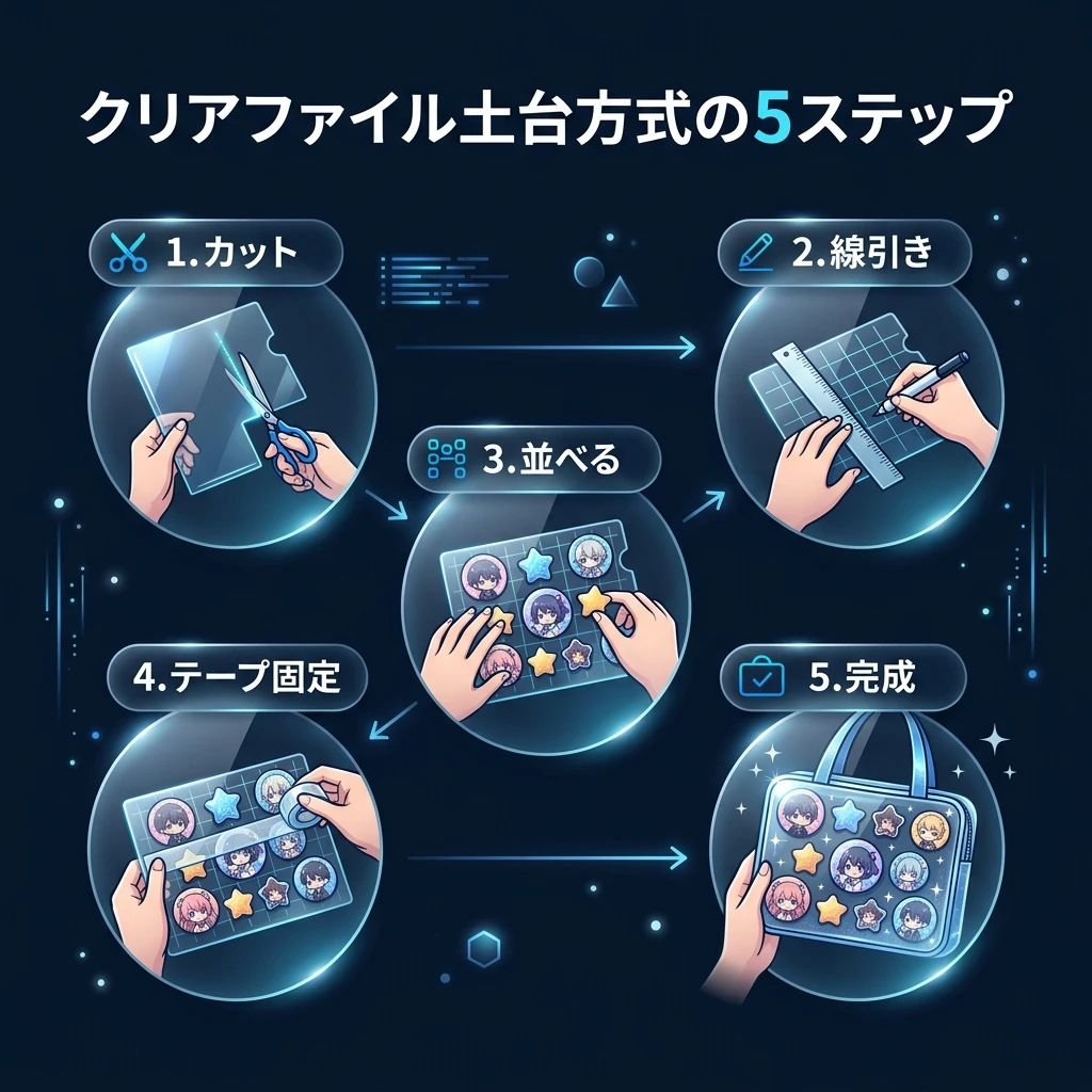 クリアファイル土台方式 痛バ作りの5ステップ