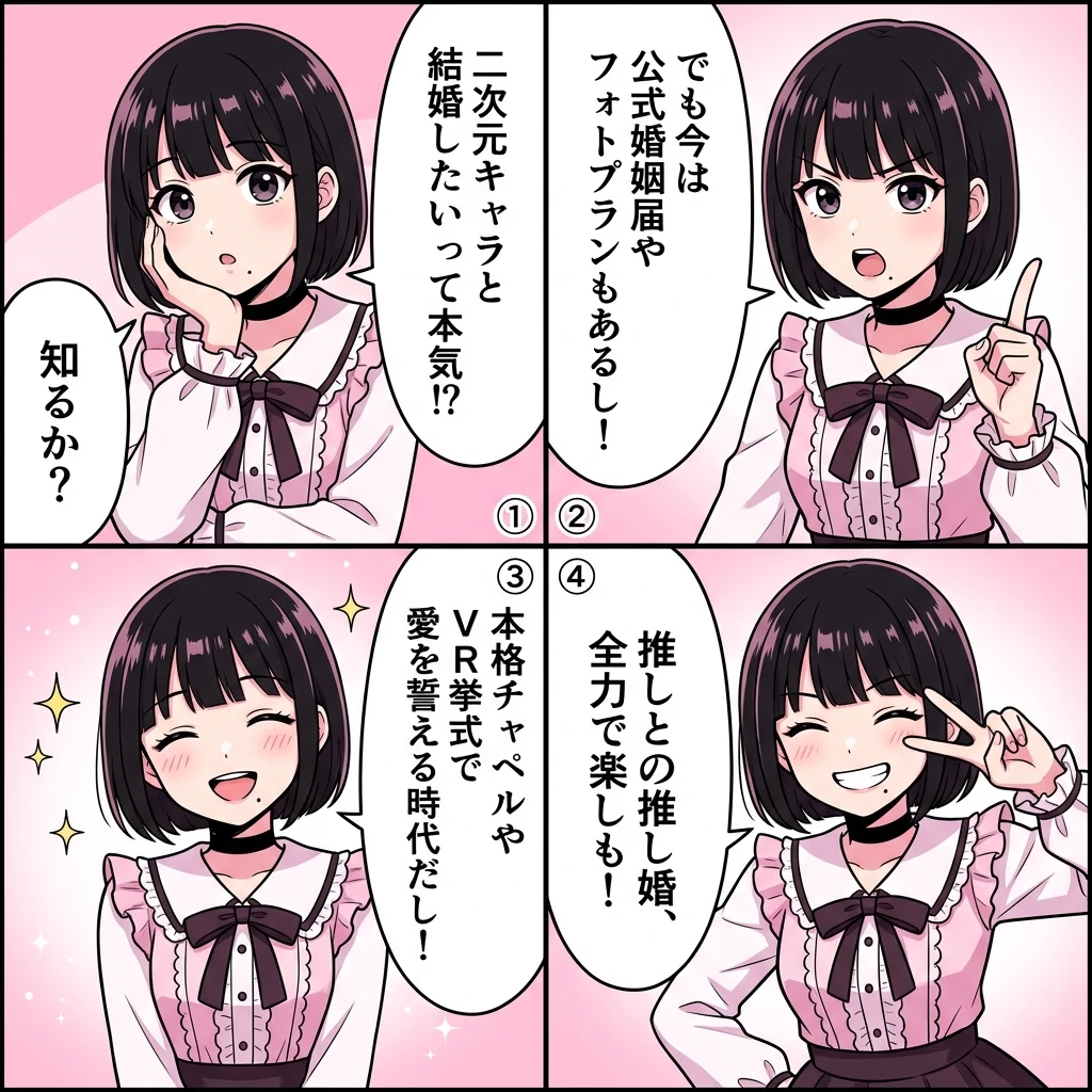 二次元キャラと結婚する方法 4コマ漫画