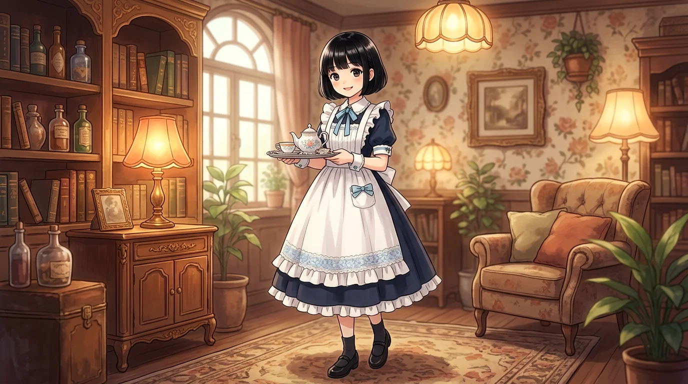 王道のメイド服コスプレ