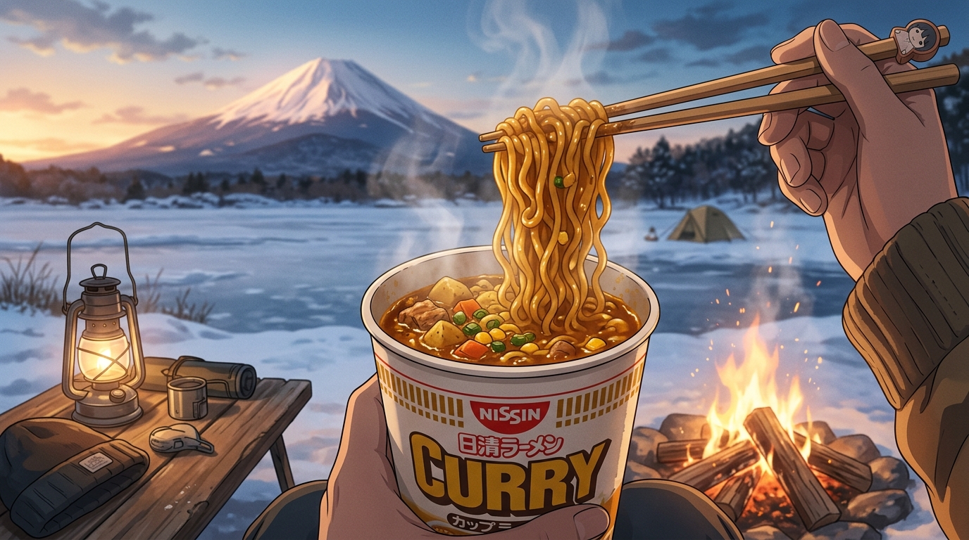 ゆるキャン△ カレーめん 本栖湖再現